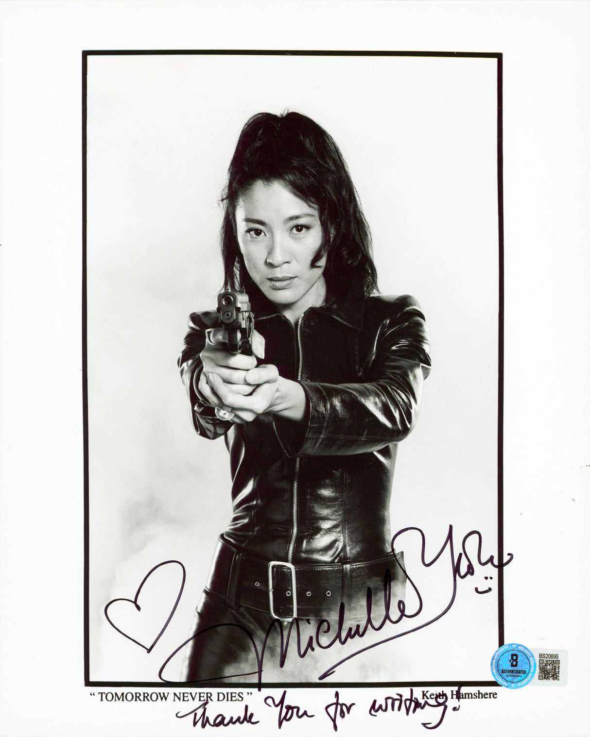 Michelle Yeoh Tomorrow Never Dies "Thank You For Writing" Signed 8x10 Photo BAS