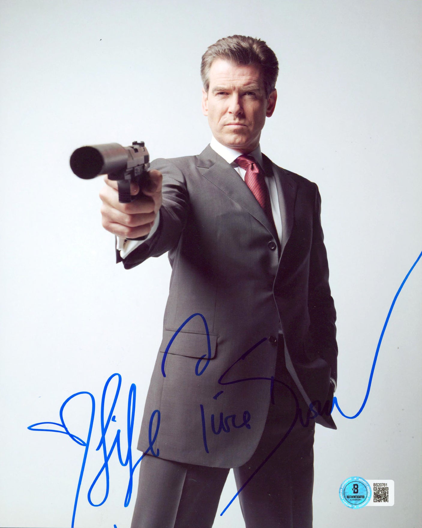 Pierce Brosnan GoldenEye "Life" Authentic Signed 8x10 Photo BAS #BS20761