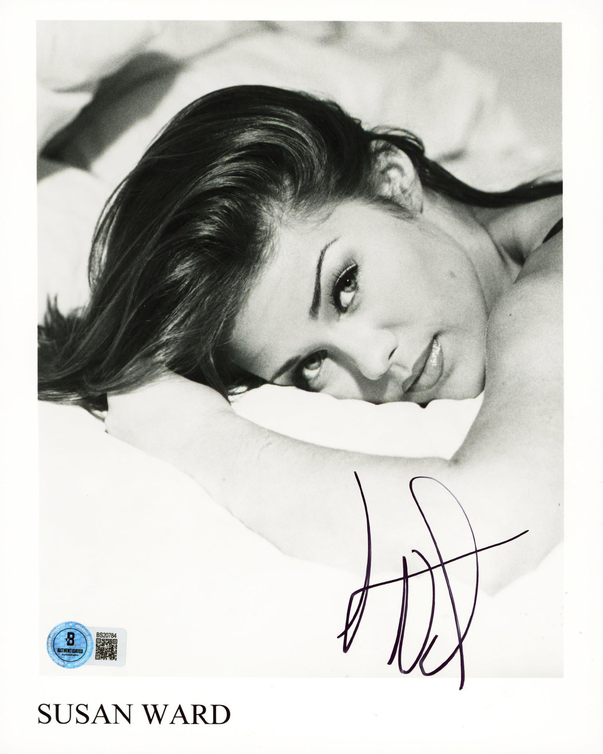 Susan Ward Sunset Beach Authentic Signed 8x10 Black & White Photo BAS #BS20784