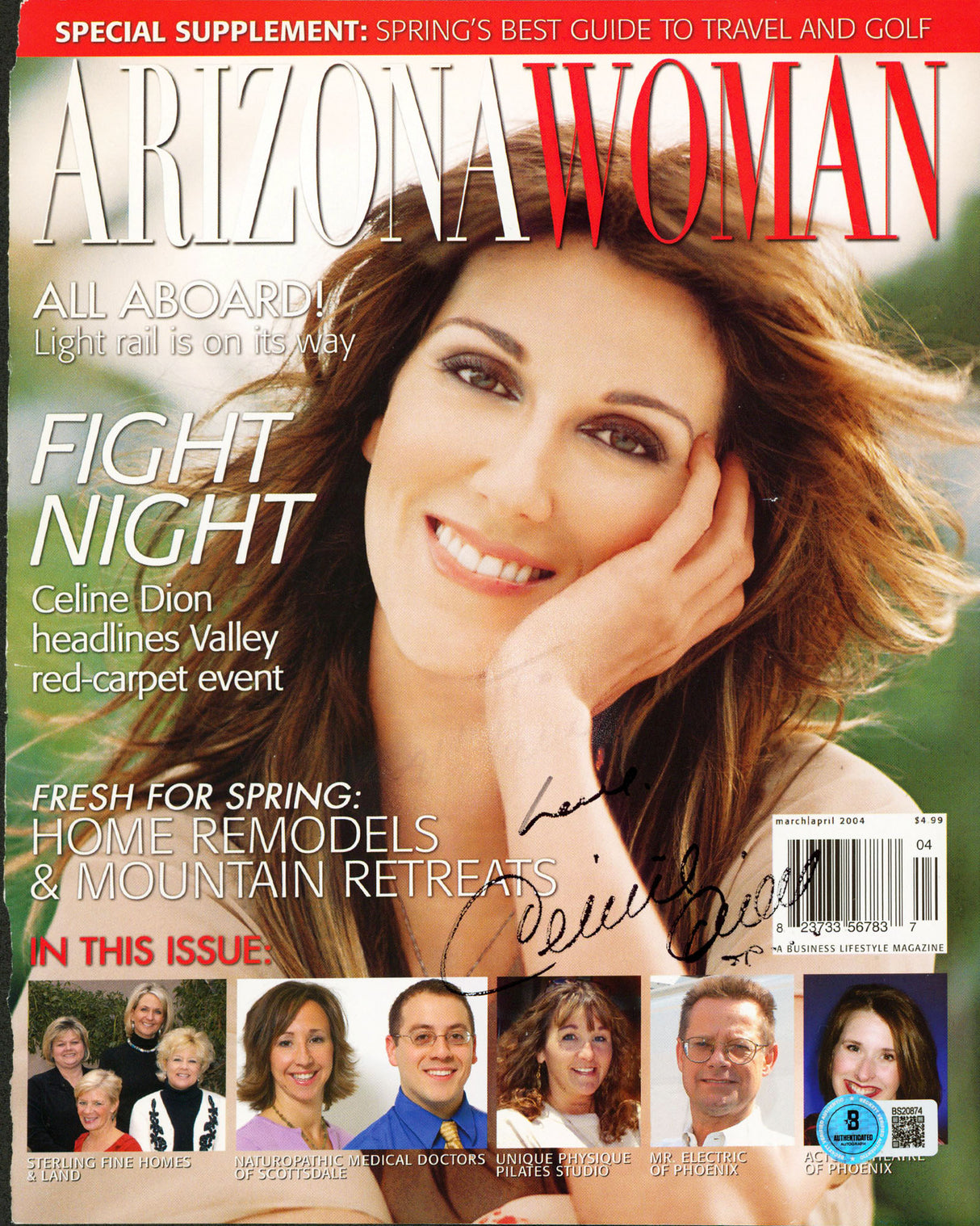 Celine Dion "Love" Signed Arizona Woman Magazine Cover March 2004 BAS #BS20874