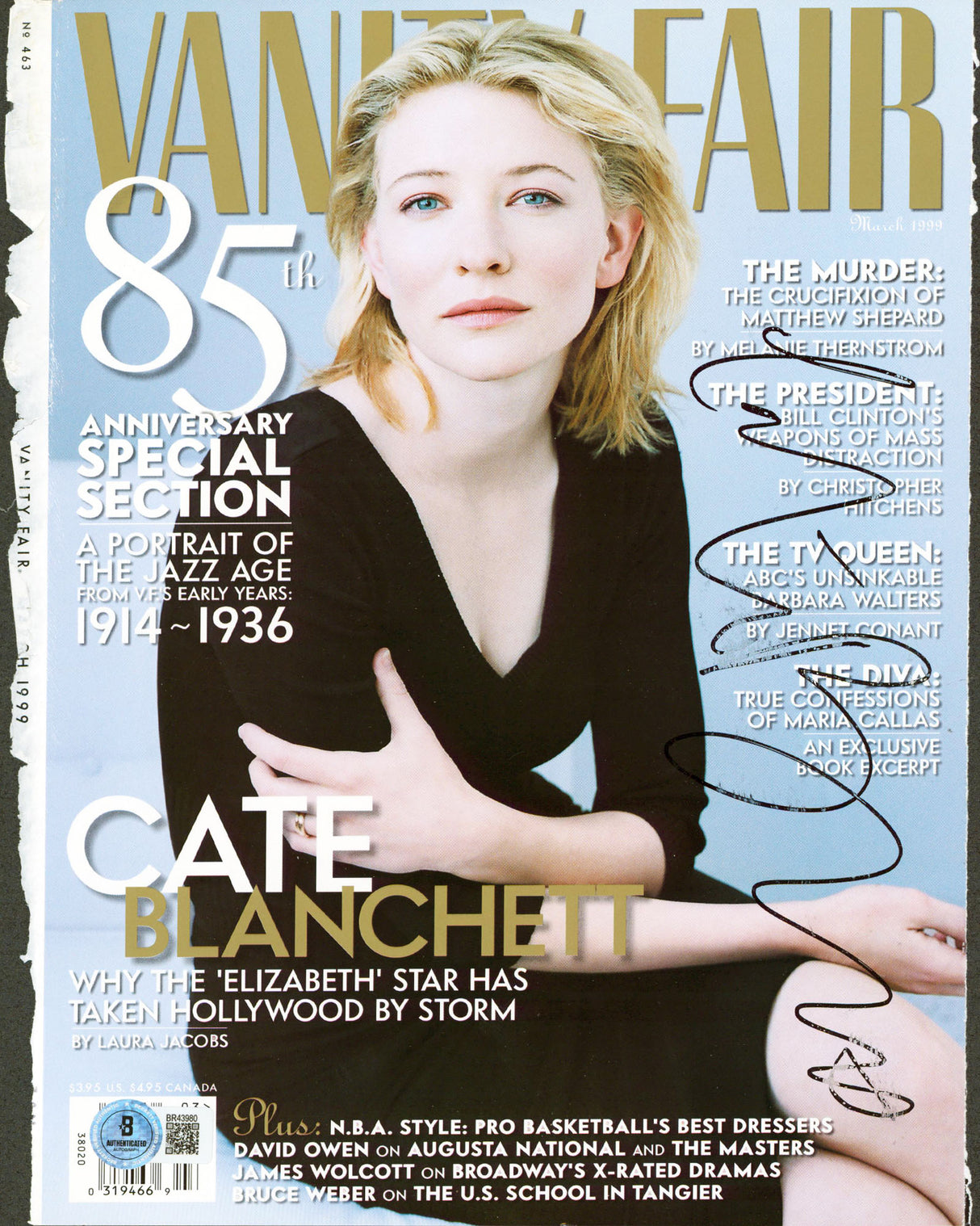 Cate Blanchett Authentic Signed Vanity Fair Magazine Cover March '99 BAS#BR43980