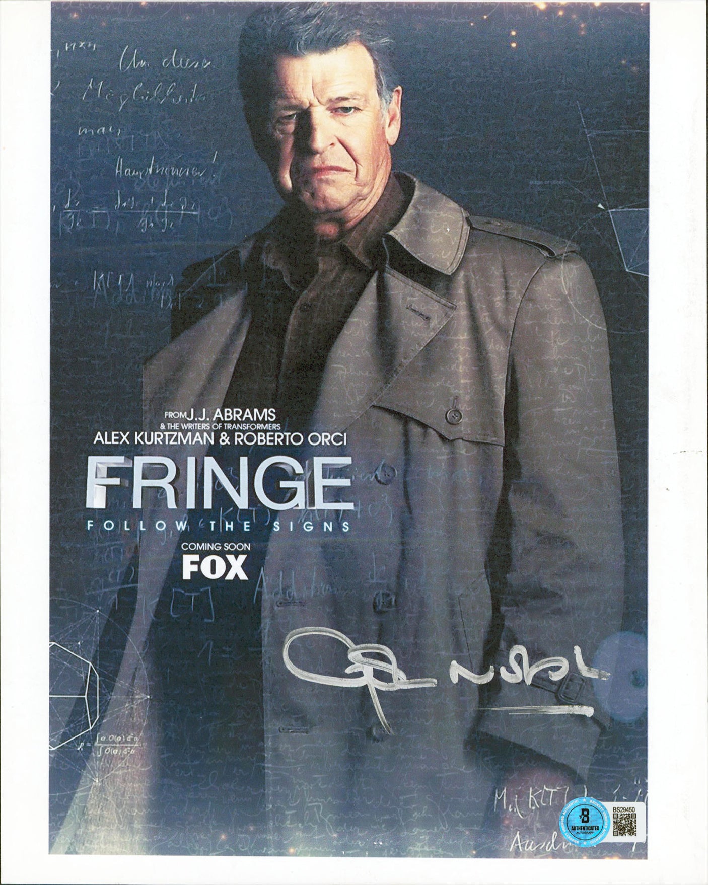 John Noble Fringe Authentic Signed 8.5x11 Vertical Photo Autographed BAS#BS29450