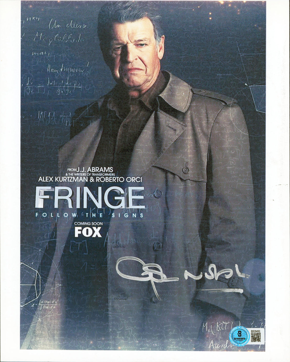 John Noble Fringe Authentic Signed 8.5x11 Vertical Photo Autographed BAS#BS29450