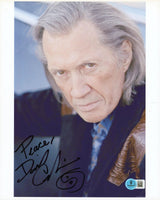 David Carradine Kill Bill "Peace!" Signed 8.5x11 Photo w/ Sketch BAS #BR43816