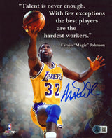 Lakers Magic Johnson Authentic Signed 8x10 Vertical Quote Photo BAS Witnessed 2