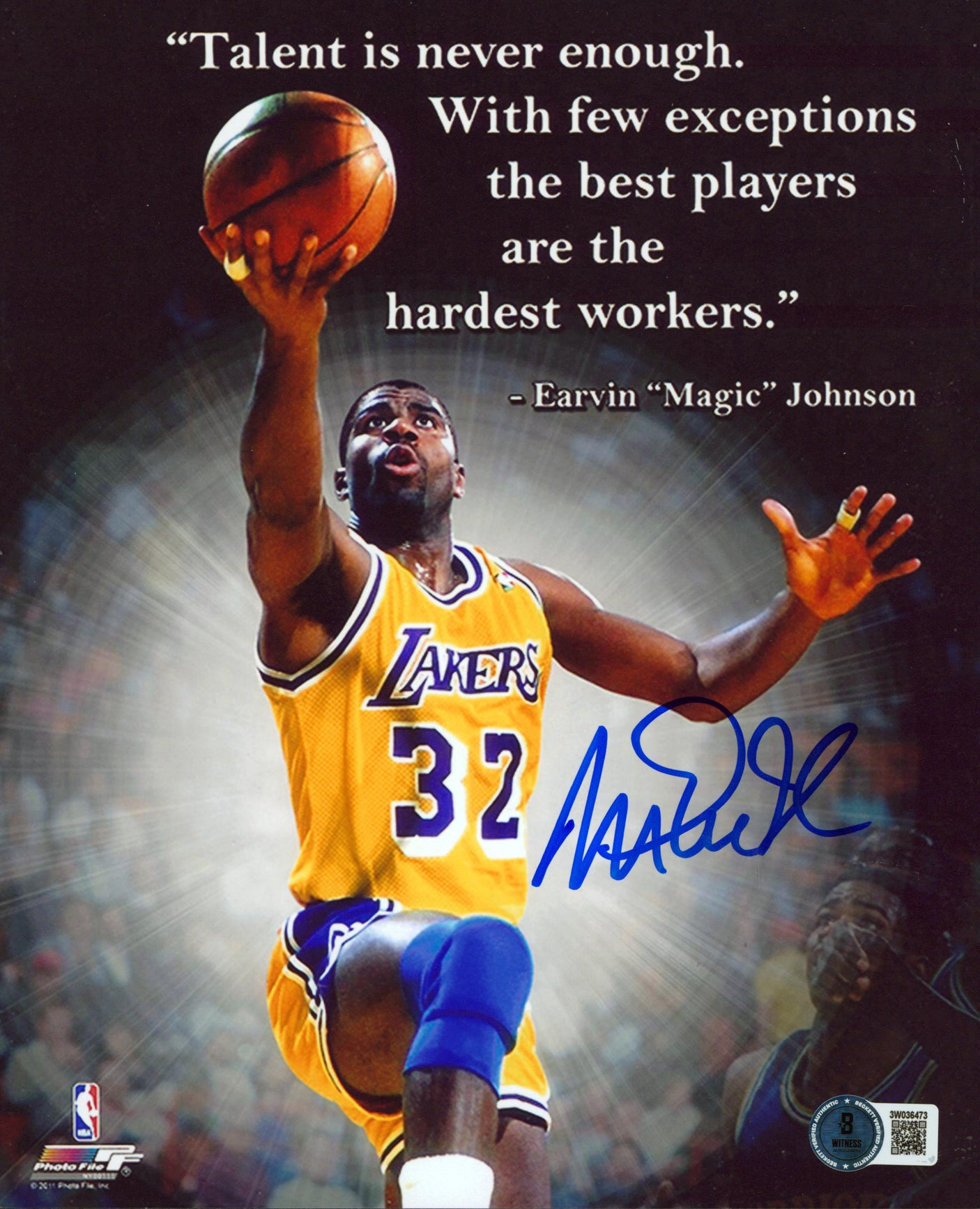 Lakers Magic Johnson Authentic Signed 8x10 Vertical Quote Photo BAS Witnessed 2