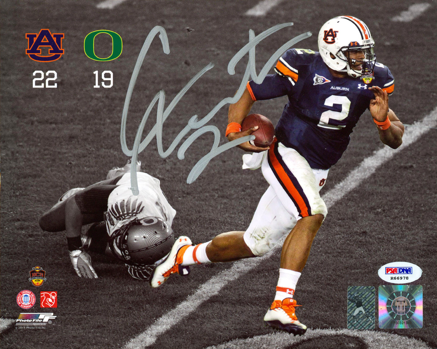 Auburn Cam Newton Authentic Signed 8x10 Horizontal Spotlight Photo PSA/DNA
