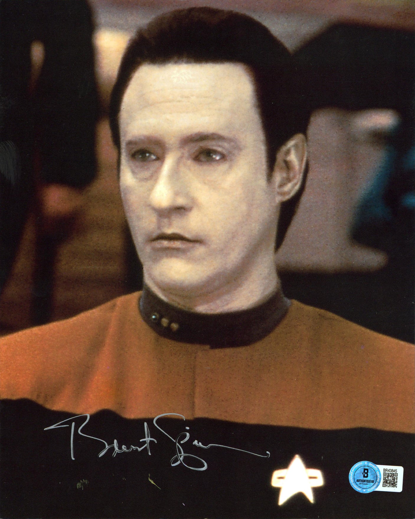 Brent Spiner Star Trek Generations Authentic Signed 8x10 Postcard BAS #BR43845