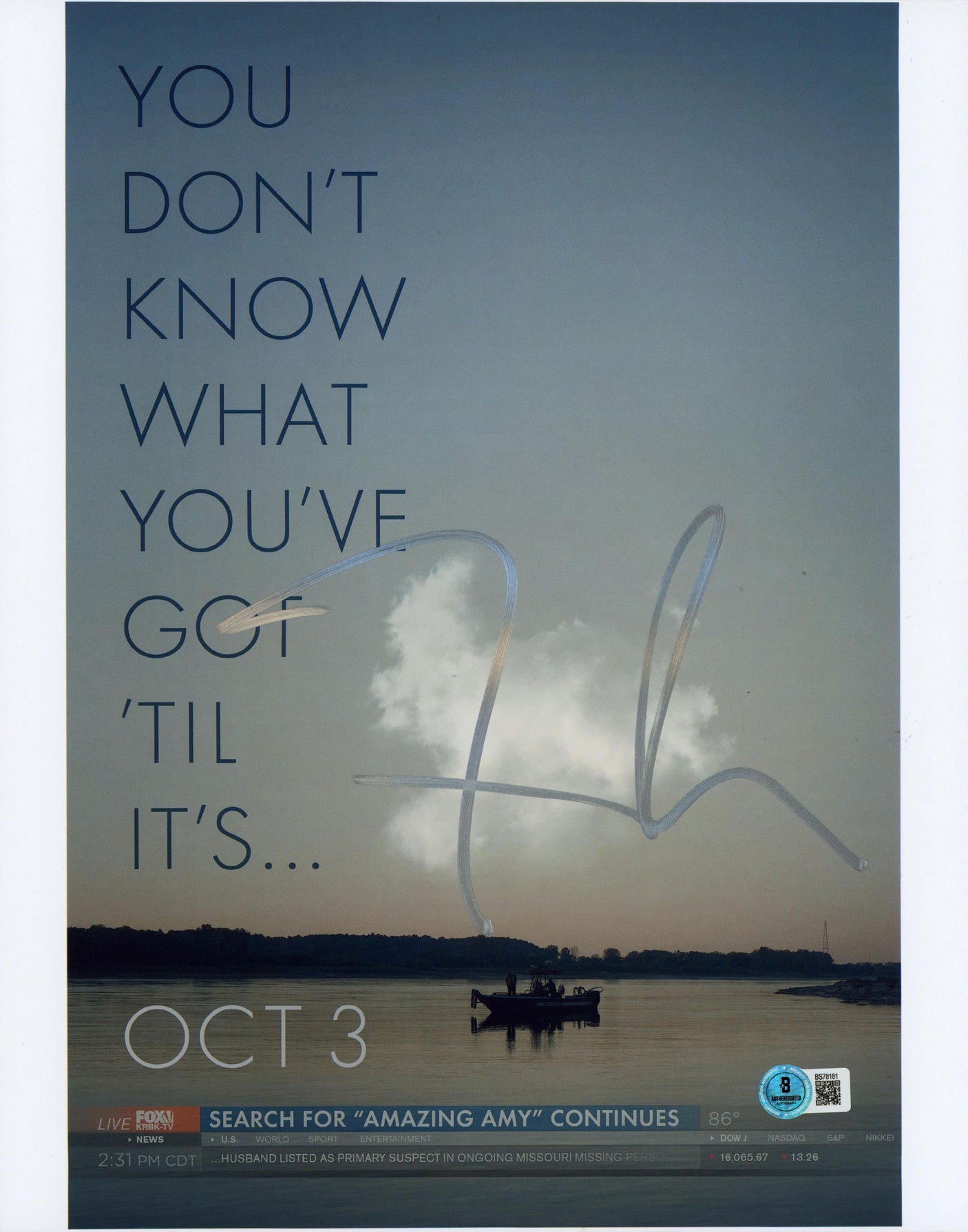 David Fincher Gone Girl Authentic Signed 11x14 Vertical Photo BAS #BS78181