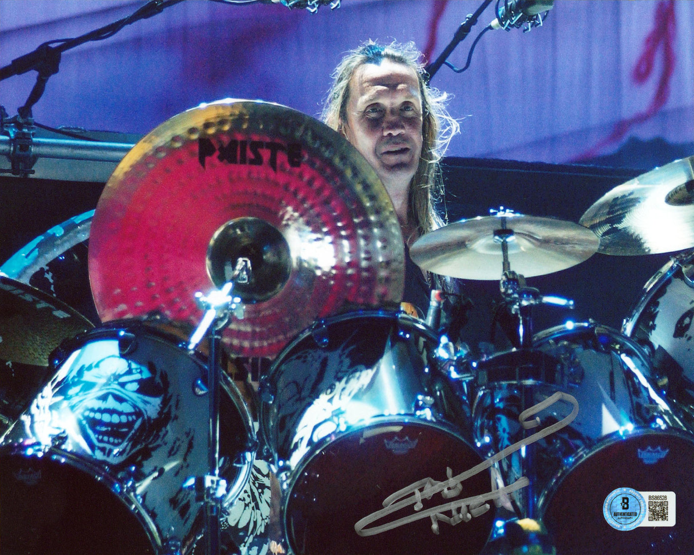 Nicko McBrain Iron Maiden Authentic Signed 8x10 Horizontal Photo BAS #BS86528