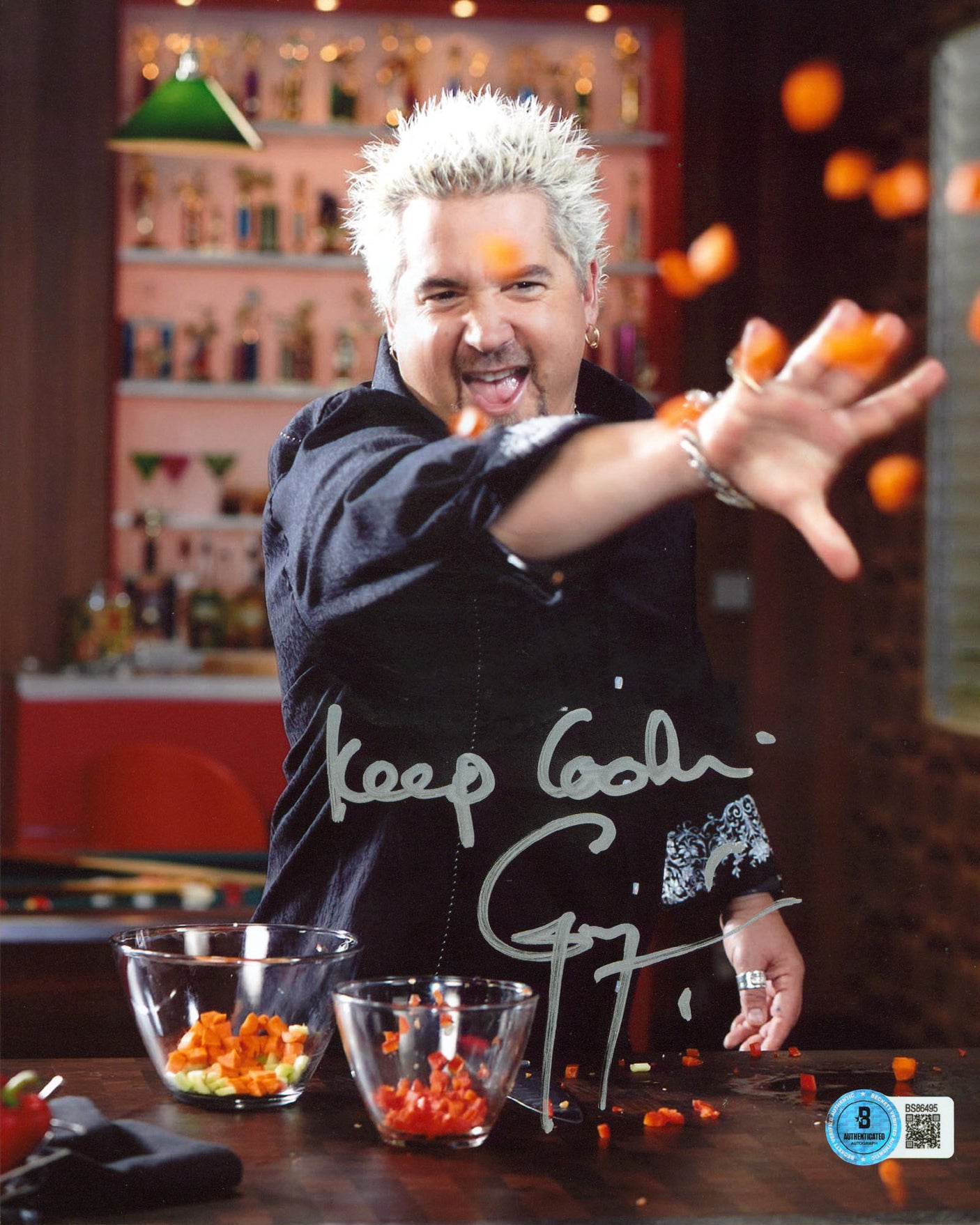Guy Fieri Diners, Drive-Ins & Dives "Keep Cool" Signed 8x10 Photo BAS #BS86495