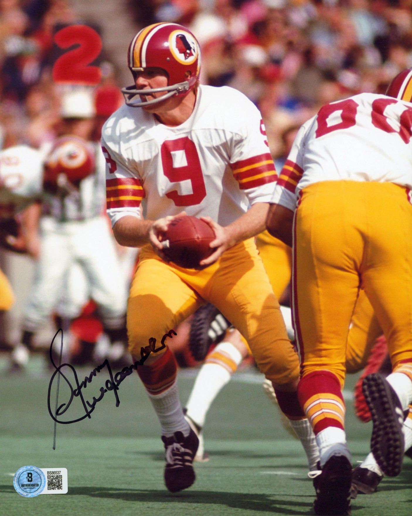 Commanders Sonny Jurgensen Authentic Signed 8x10 Vertical Photo BAS 6