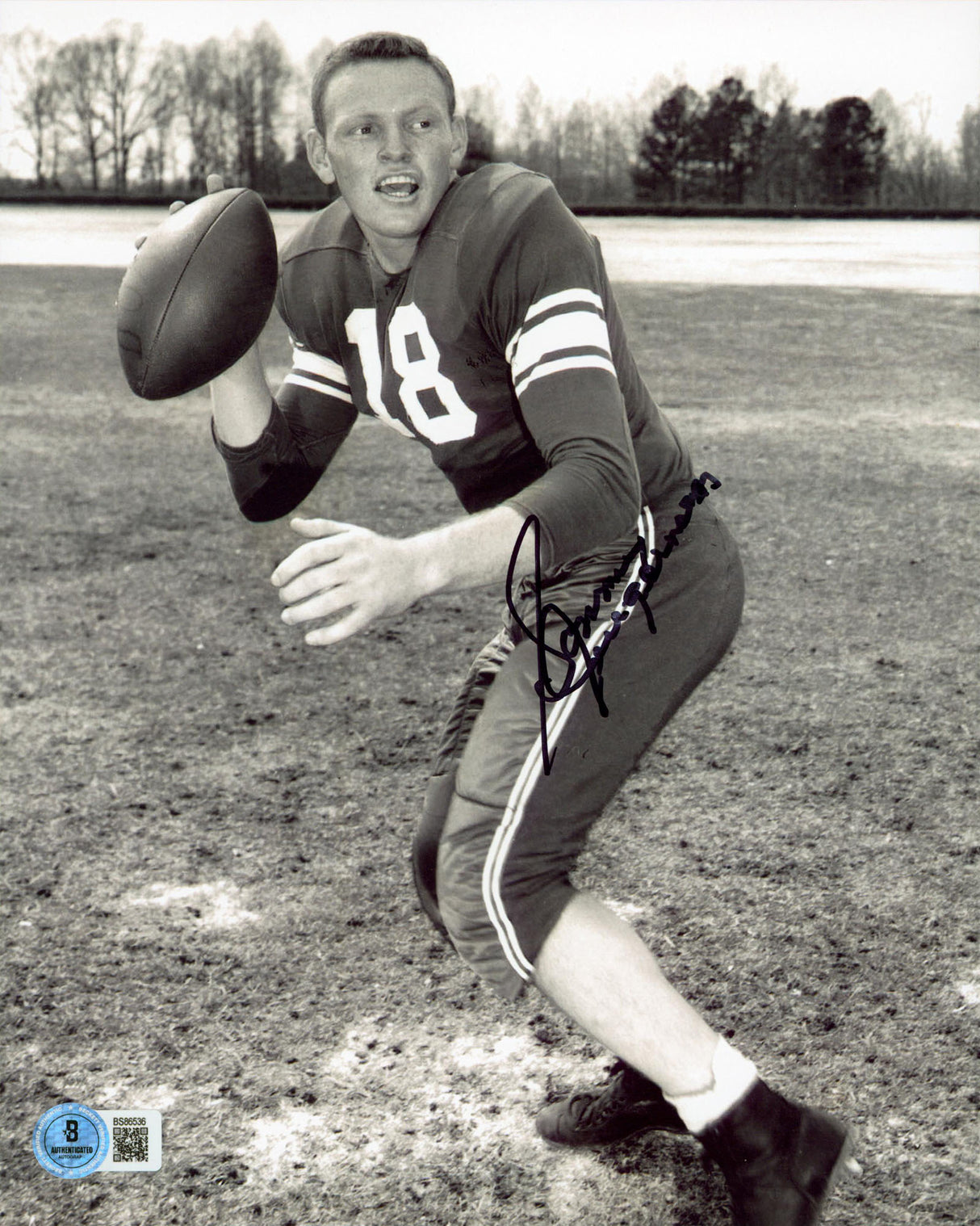 Commanders Sonny Jurgensen Authentic Signed 8x10 Vertical Photo BAS 8
