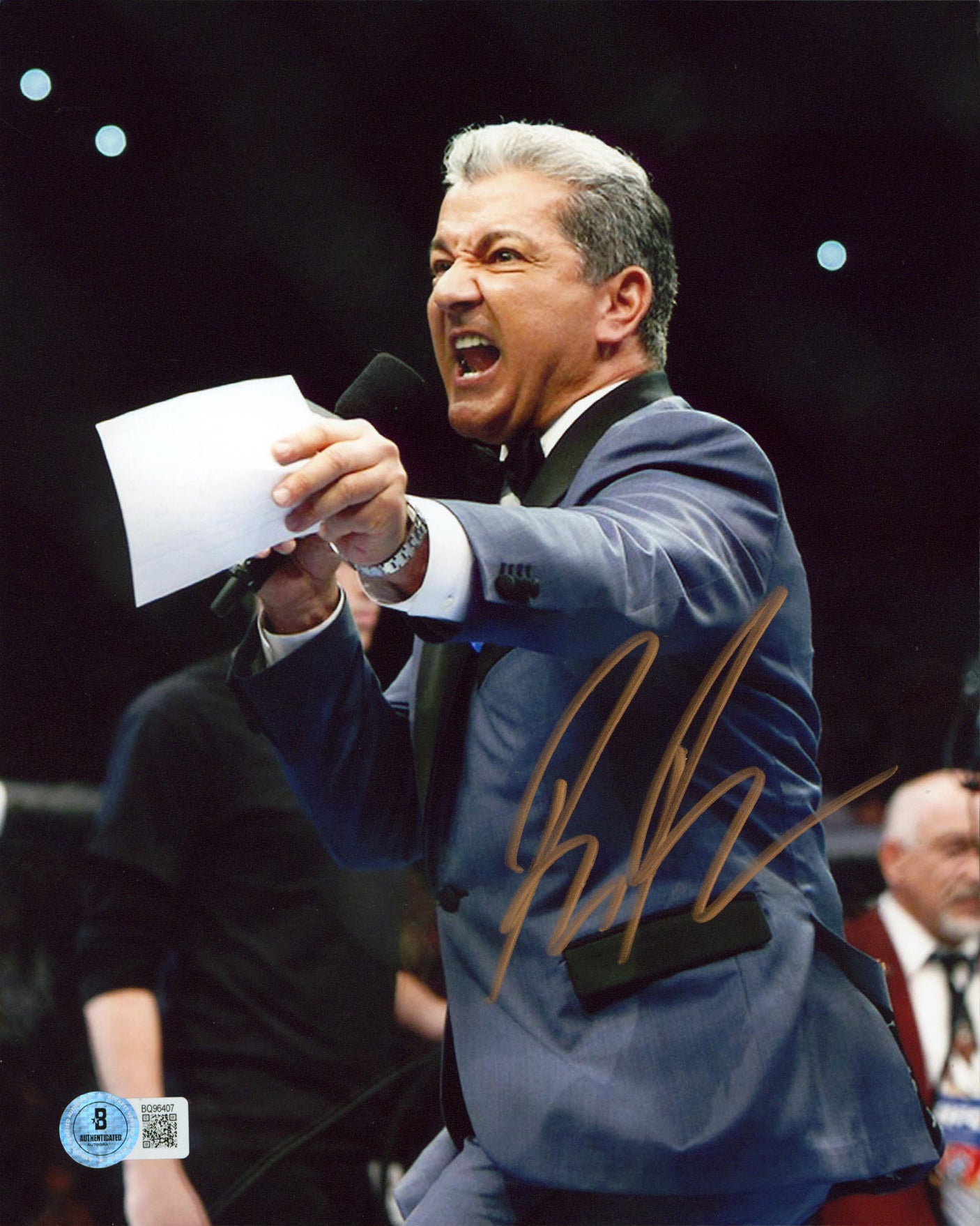 MMA Bruce Buffer Authentic Signed 8x10 Vertical Photo Autographed BAS 4