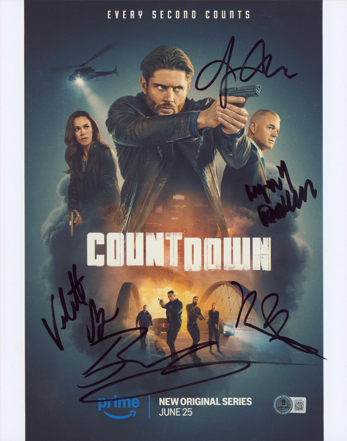 Countdown (5) Camacho, Yasinski, Beane +2 Signed 11x14 Photo BAS #AE13739