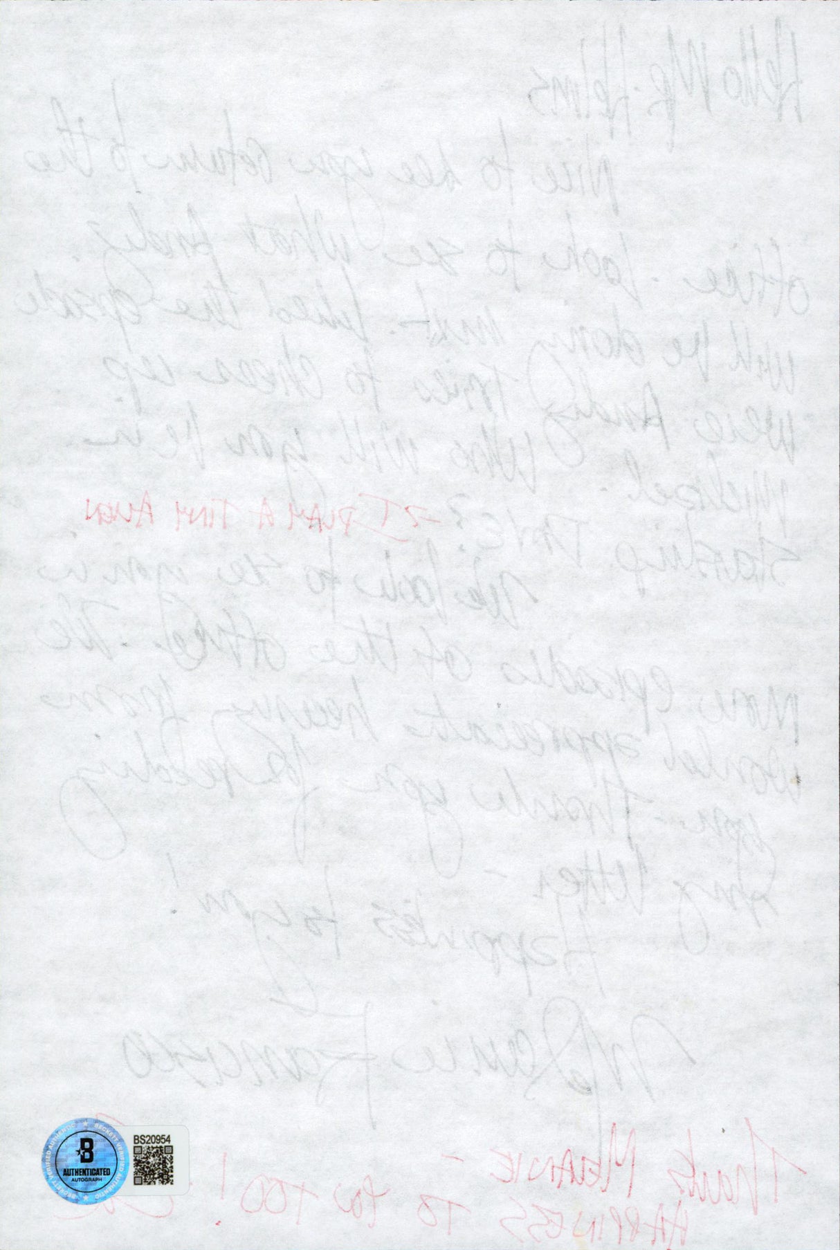 Ed Helms The Office "I Play A Tiny Alien" Signed 6x9 Personal Letter BAS BS20954