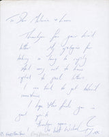 Guy Pearce Burn Notice Authentic Signed 8.5x11 Handwritten Letter BAS #BS29255