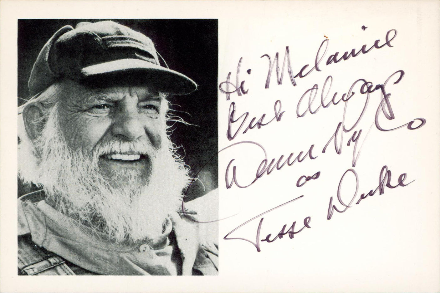 Denver Pyle The Dukes Of Hazzard "Best Always" Signed 4x6 Photo BAS #BS29274