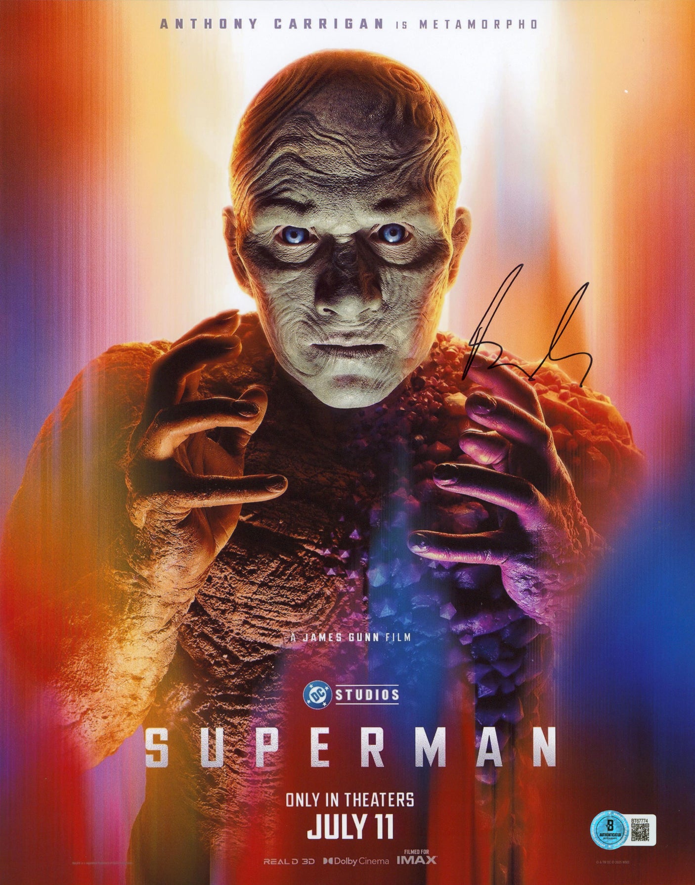 Anthony Carrigan Superman Authentic Signed 11x14 Vertical Photo BAS #BT67774