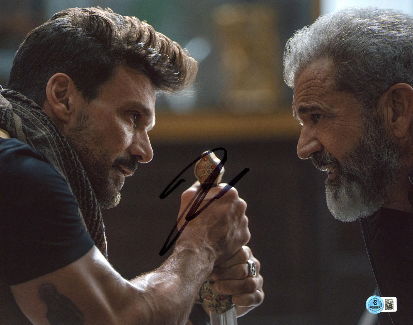 Frank Grillo Boss Level Authentic Signed 11x14 Horizontal Photo BAS #BT67771
