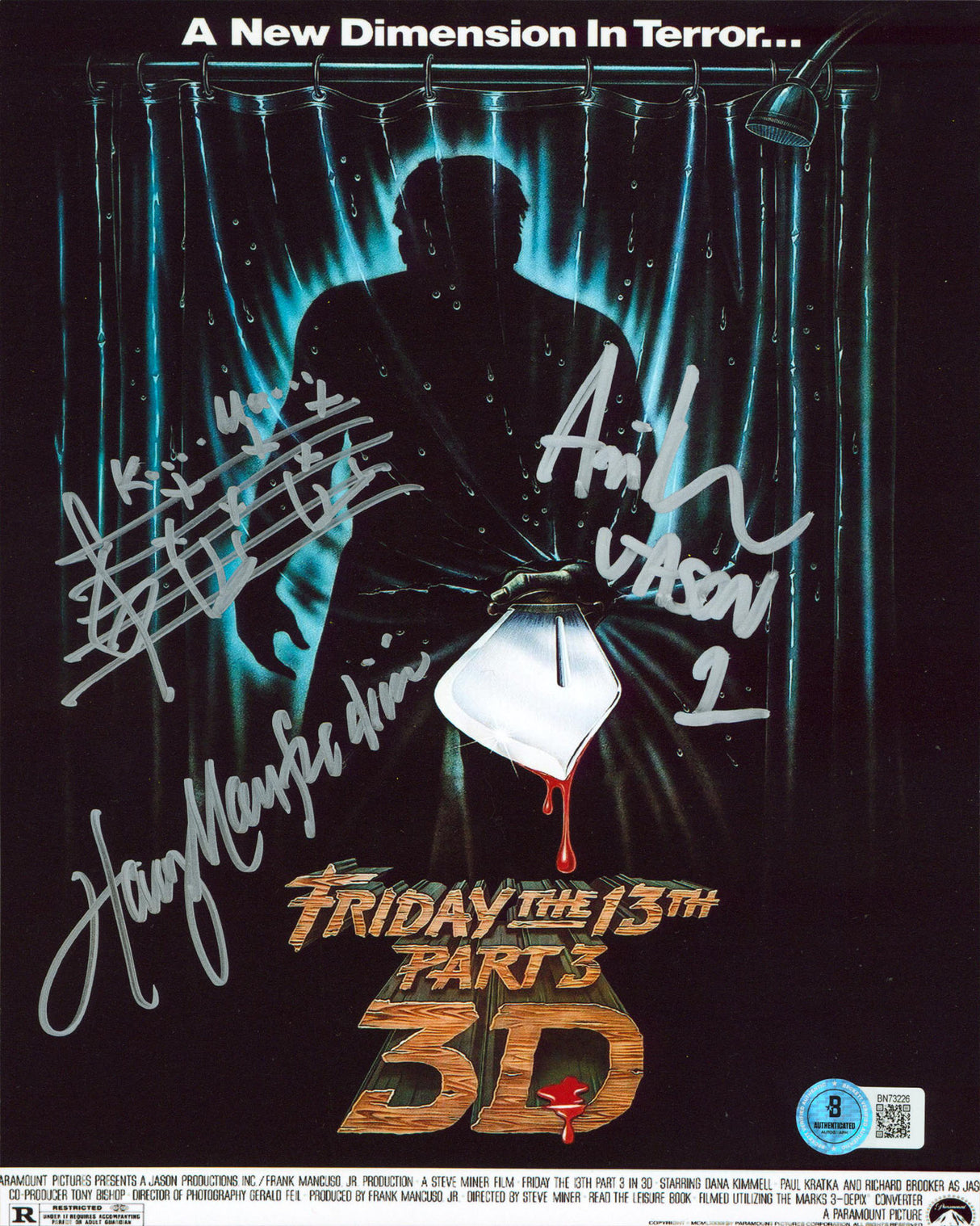 Ari Lehman & Harry Manfredini Friday The 13th Signed 8x10 Photo w/ Sketch BAS 4