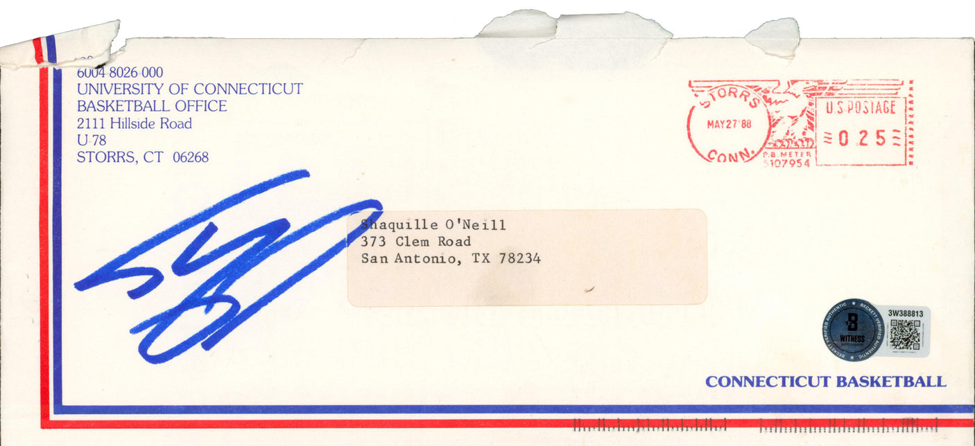 Shaquille O'Neal Signed 1988 University of Connecticut Recruitment Letter BAS