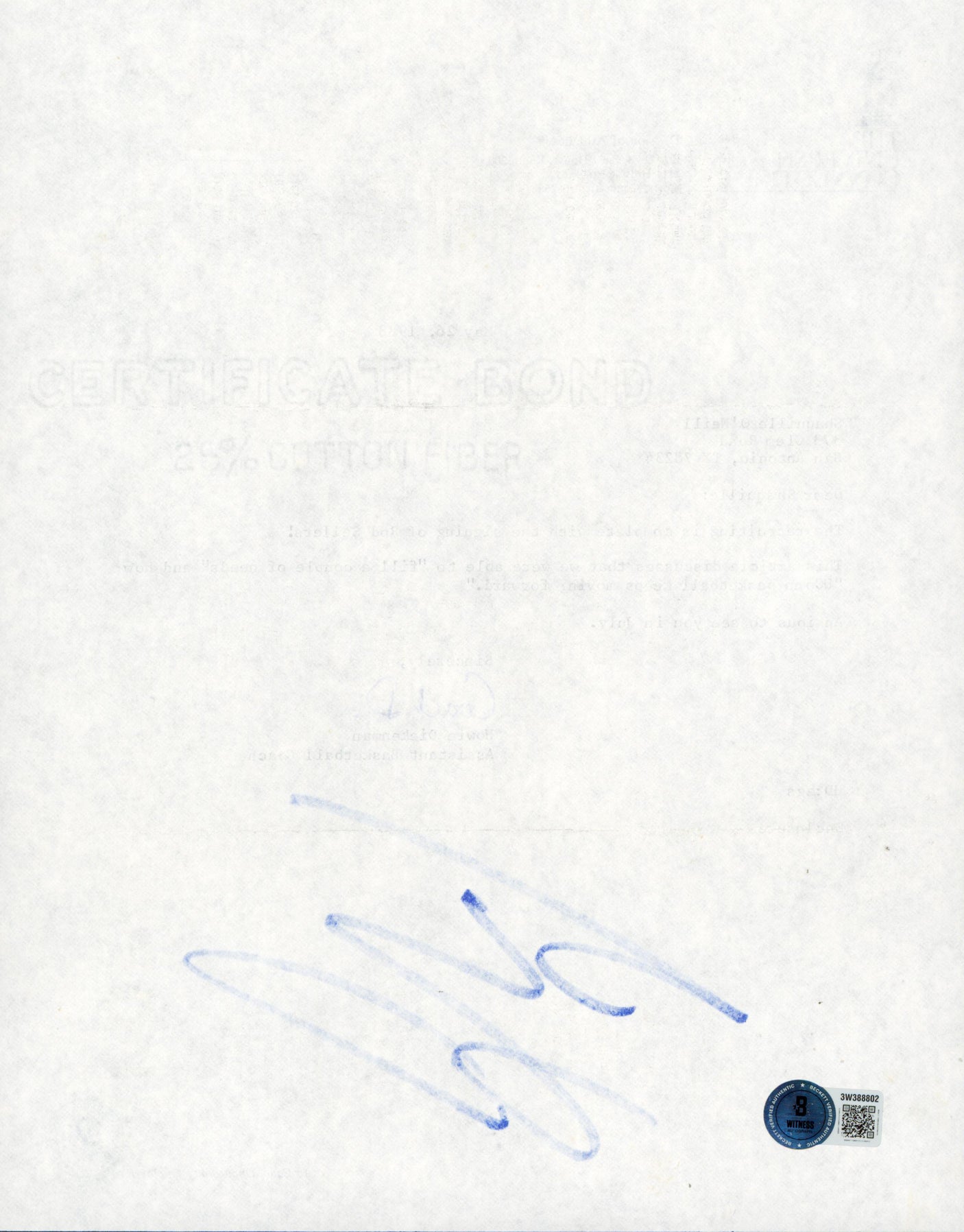 Shaquille O'Neal Signed 1988 University of Connecticut Recruitment Letter BAS