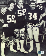Steelers Andy Russell, Jack Lambert & Jack Ham Signed 8x10 Photo BAS #BM01689