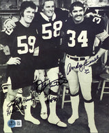 Steelers Andy Russell, Jack Lambert & Jack Ham Signed 8x10 Photo BAS #BM01684