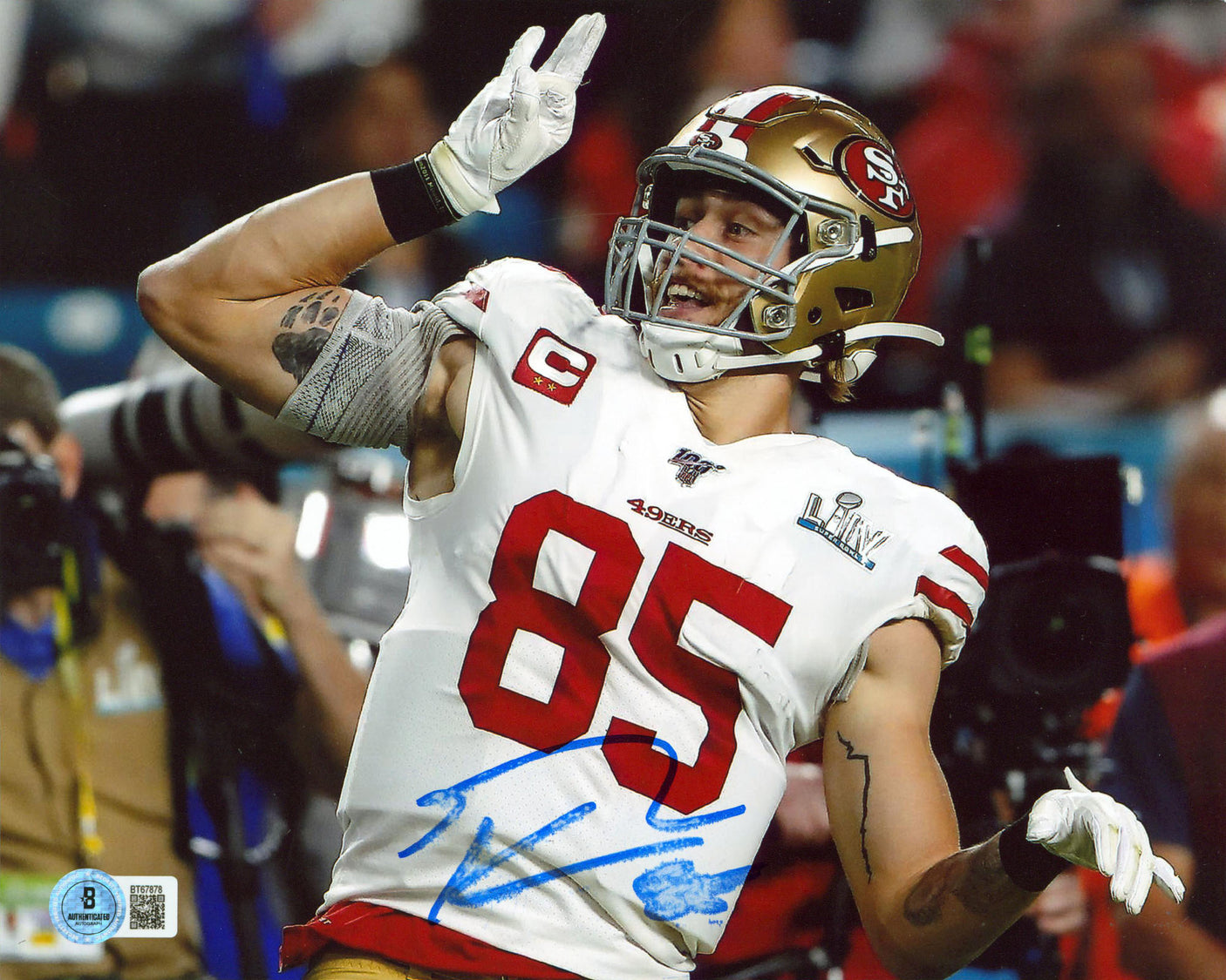 49ers George Kittle Authentic Signed 8x10 Horizontal Photo BAS #BT67878