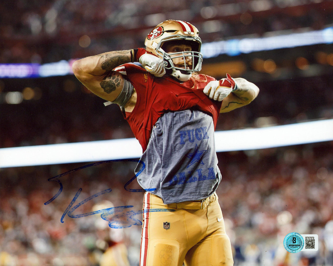 49ers George Kittle Authentic Signed 8x10 Horizontal Photo BAS #BT67879
