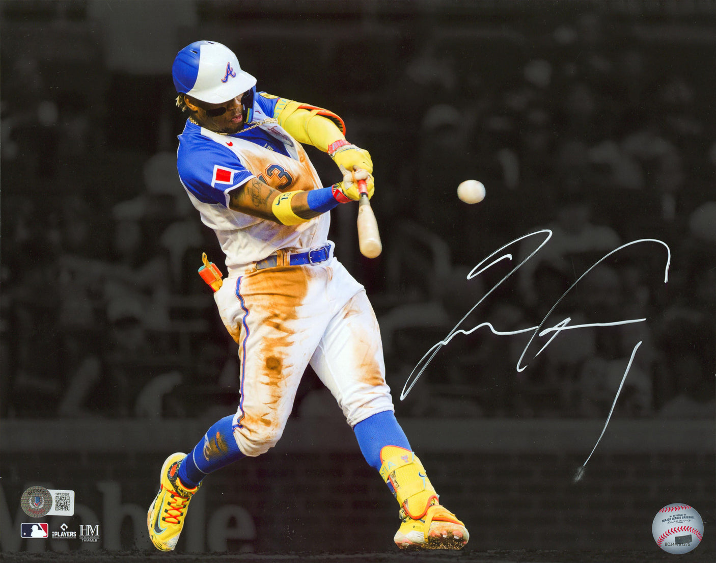 Braves Ronald Acuna Jr. Authentic Signed 11x14 Horizontal Photo BAS #1W120307