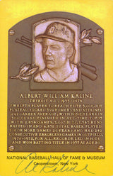 Tigers Al Kaline Authentic Signed 3.5x5.5 HOF Plaque Postcard JSA #T12734