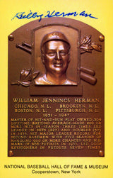Cubs Billy Herman Authentic Signed 3.5x5.5 HOF Plaque Postcard JSA #T12742