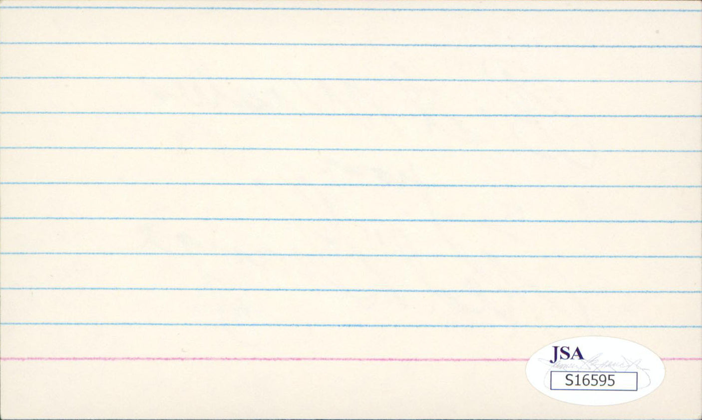 Bears Red Grange "Best Wishes" Authentic Signed 3x5 Index Card JSA #S16595