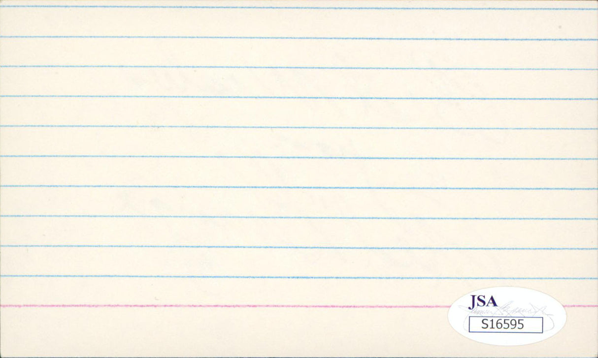 Bears Red Grange "Best Wishes" Authentic Signed 3x5 Index Card JSA #S16595