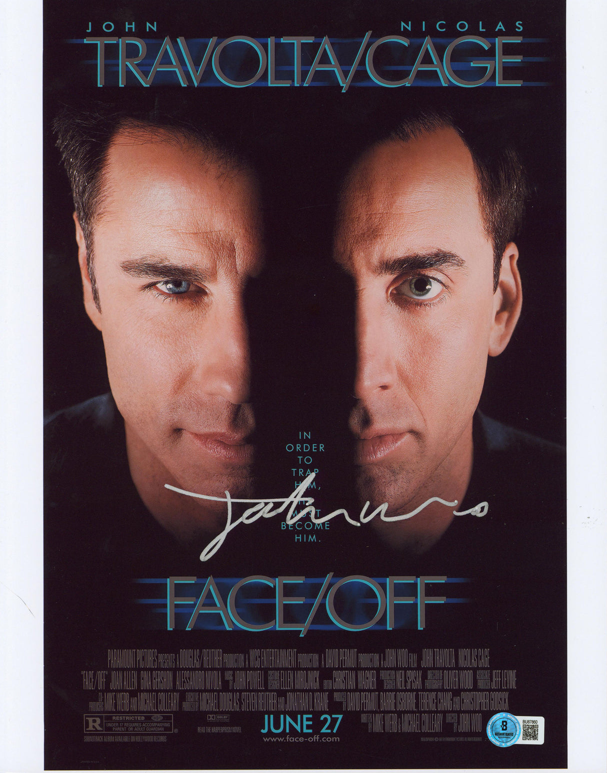 John Woo Face/Off Authentic Signed 11x14 Vertical Photo BAS #BU87860
