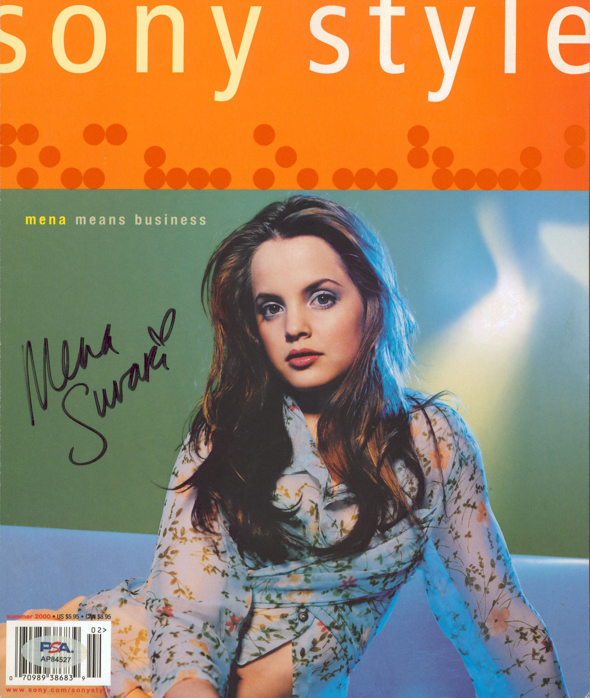 Mena Suvari Authentic Signed Summer 2000 Sony Style Magazine Cover PSA #AP84527