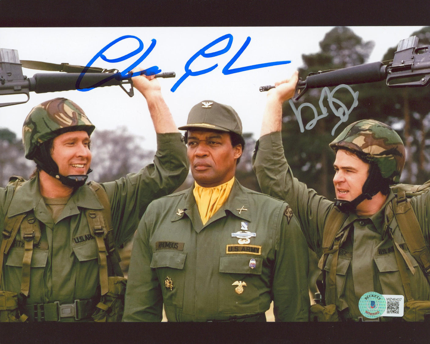 Chevy Chase & Dan Akroyd Spies Like Us Signed 8x10 Basic Training Photo BAS Wit