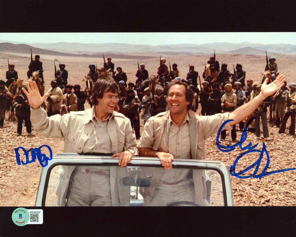 Chevy Chase & Dan Aykroyd Spies Like Us Signed 8x10 Jeep Photo BAS Witnessed