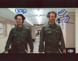 Chevy Chase & Dan Aykroyd Spies Like Us Signed 11x14 Hallway Photo BAS W #W43800