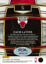 Bulls Zach LaVine Authentic Signed 2021 Panini Select #76 Card PSA/DNA #AP90738