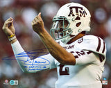 Texas A&M Johnny Manziel "2x Insc" Authentic Signed 11x14 Photo BAS Witnessed
