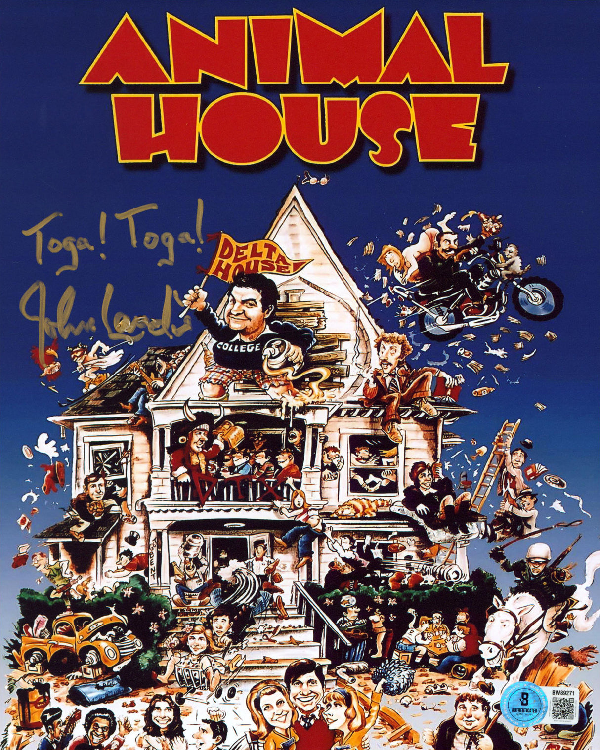 John Landis Animal House "Toga! Toga!" Authentic Signed 8x10 Photo BAS 6