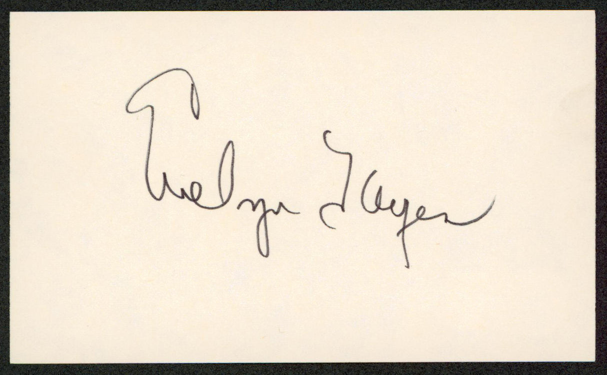 Evelyn Keyes A Thousand and One Nights Signed 3x5 Index Card BAS #BW35566