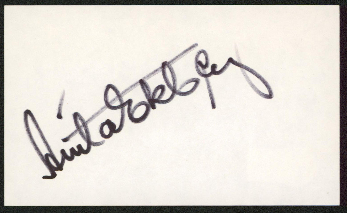 Anita Ekberg La Dolce Vita Authentic Signed 3x5 Index Card BAS #BW35528