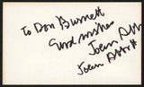 John Abbott Jane Eyre "To Don Good Wishes" 2x Signed 3x5 Index Card BAS #BW70158