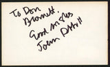 John Abbott Jane Eyre "To Don Good Wishes" Signed 3x5 Index Card BAS #BW70159