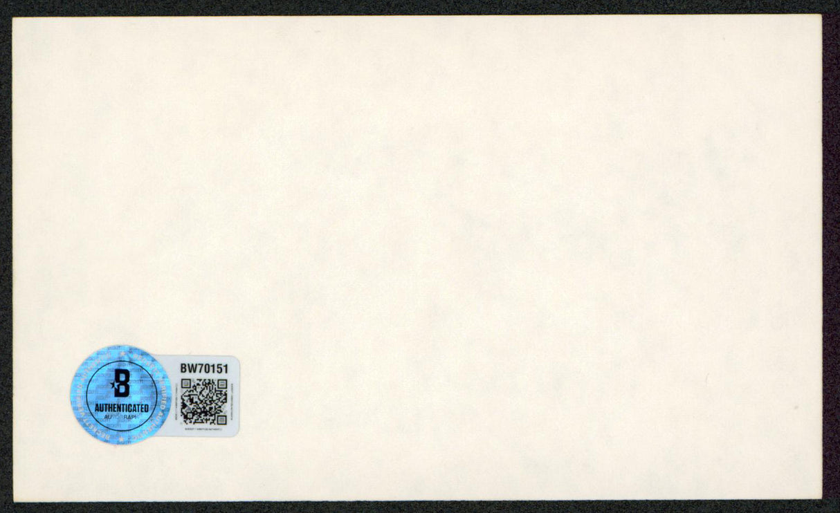 Paul Valentine Against All Odds "Best Wishes" Signed 3x5 Index Card BAS #BW70151