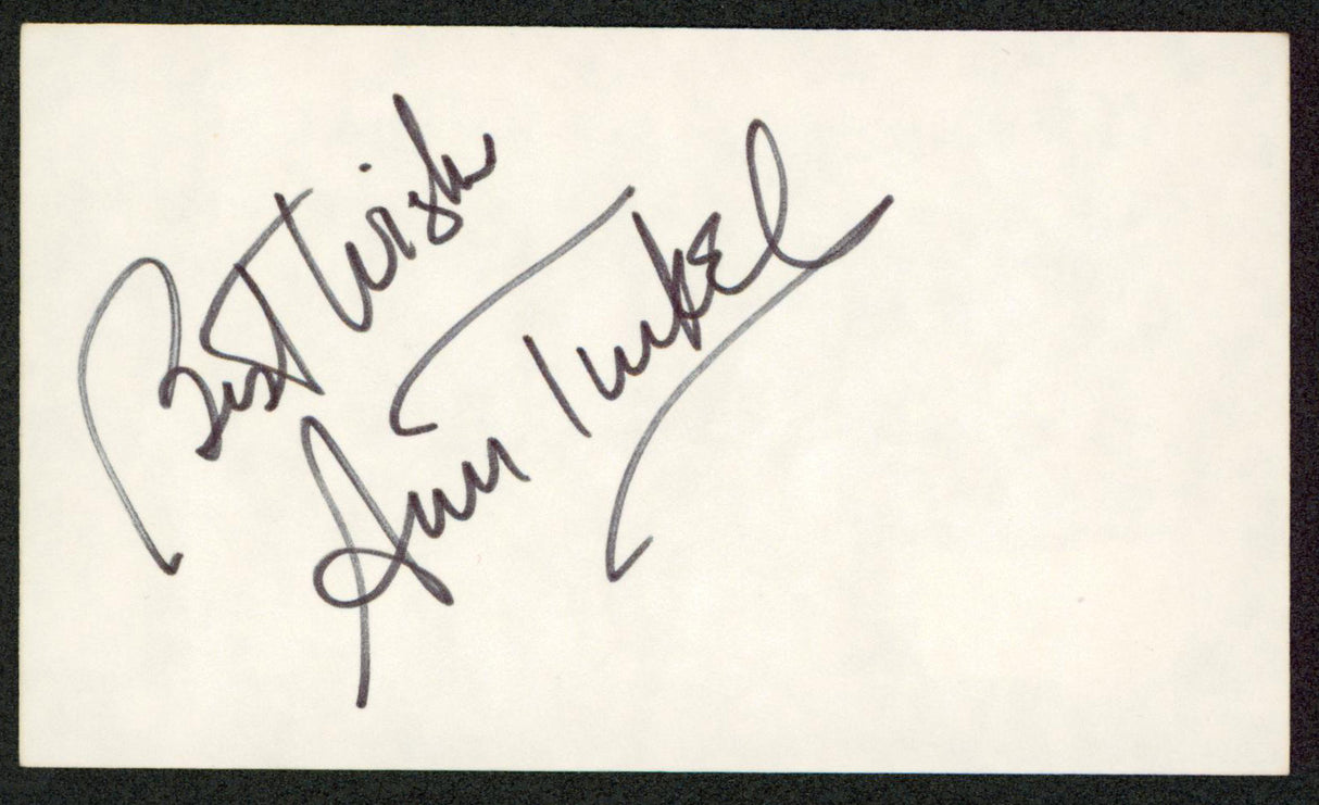 Ann Turkel Cassandra Crossing "Best Wishes" Signed 3x5 Index Card BAS #BW70152